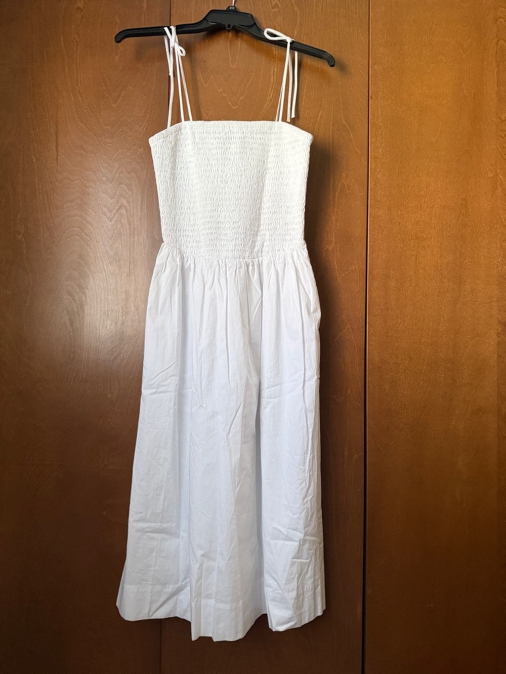 Astr White Smocked Midi Dress with Tie Straps - Picture 6 of 12